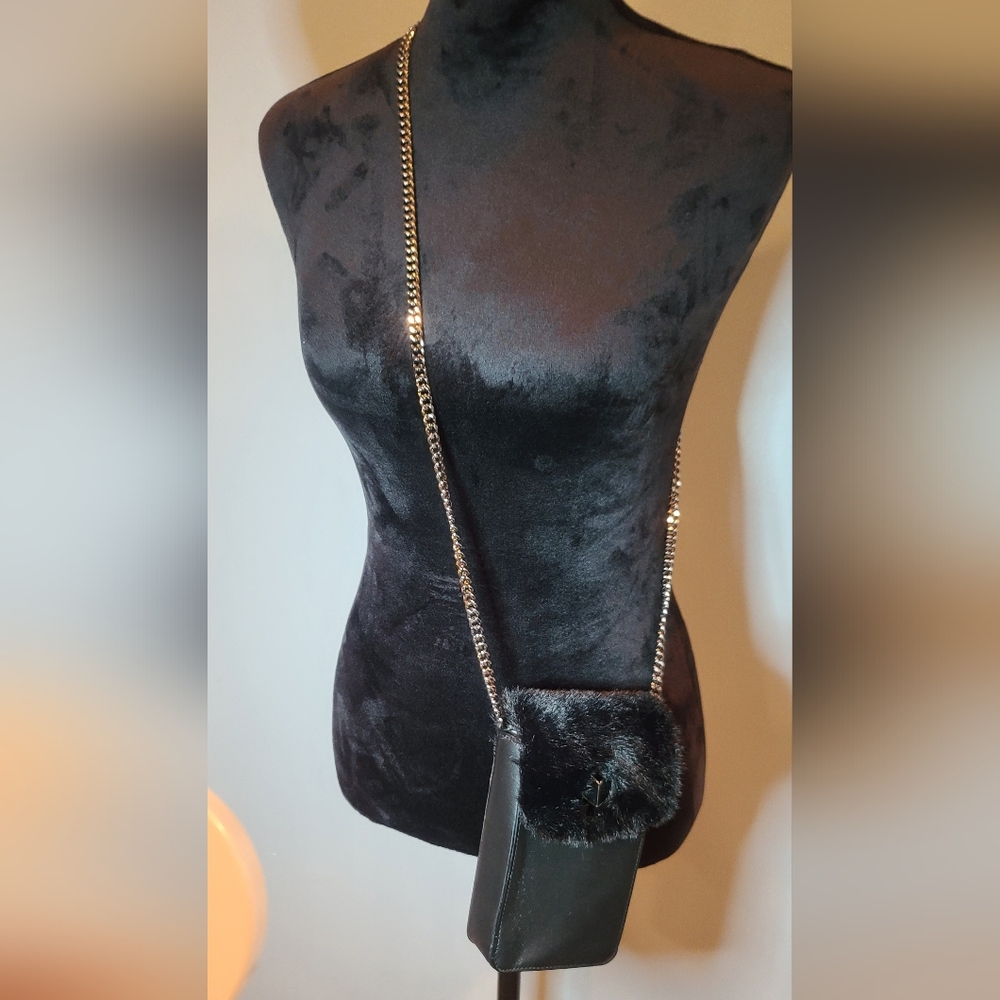 Kate Spade Nicola Faux Fur-Trimmed Phone Crossbody Bag (Rare, Never Used)